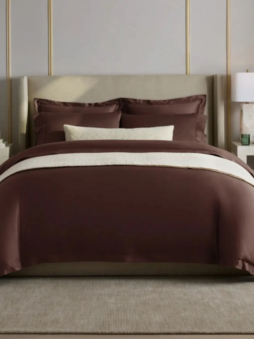 Quince Signature Giza Cotton Sateen Duvet Cover Espresso Brown King